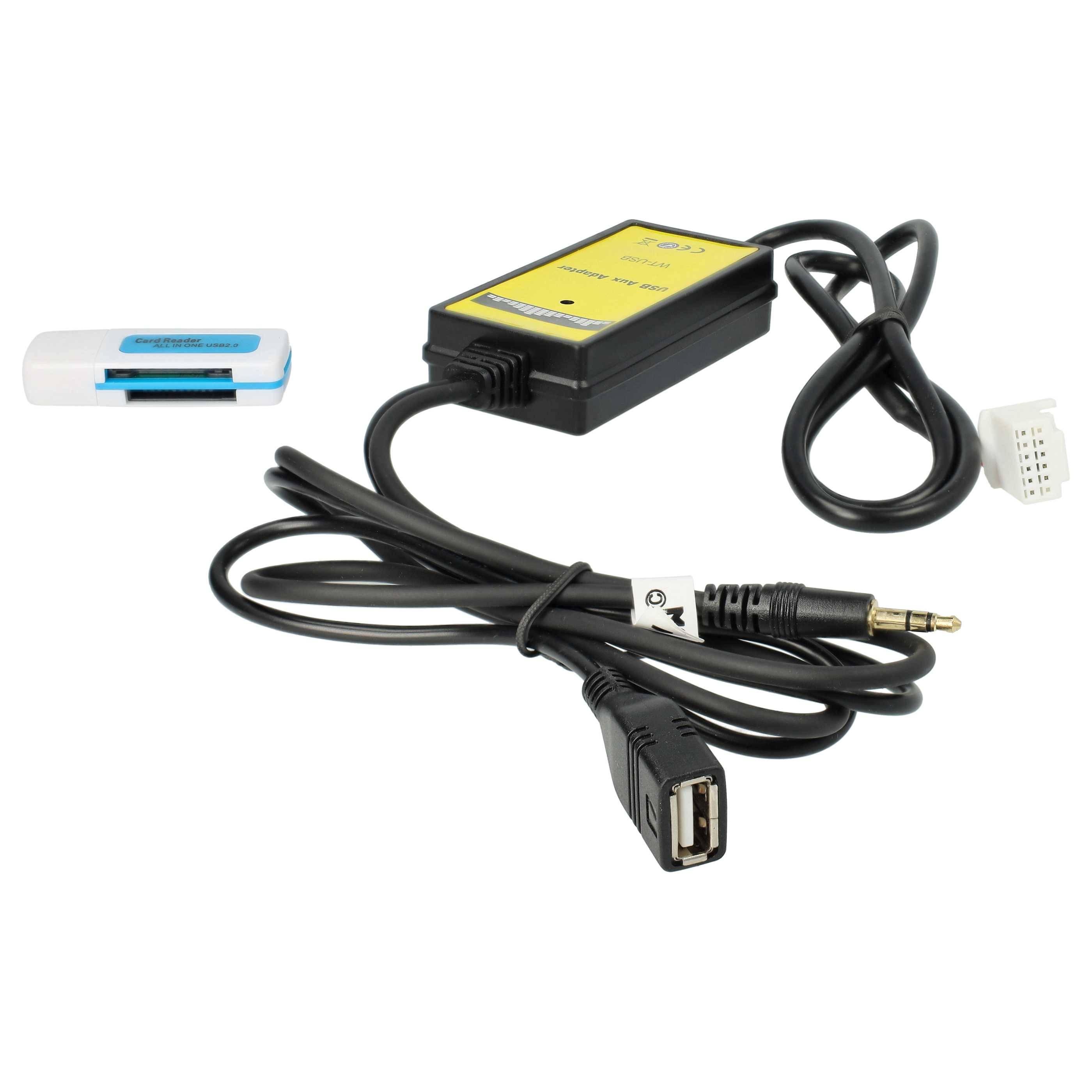 vhbw AUX USB Audio Adapter Kabel KFZ Radio (145 cm) kompatibel mit Toyota Venza 2009-2010, Yaris 2006-2010 Auto-0