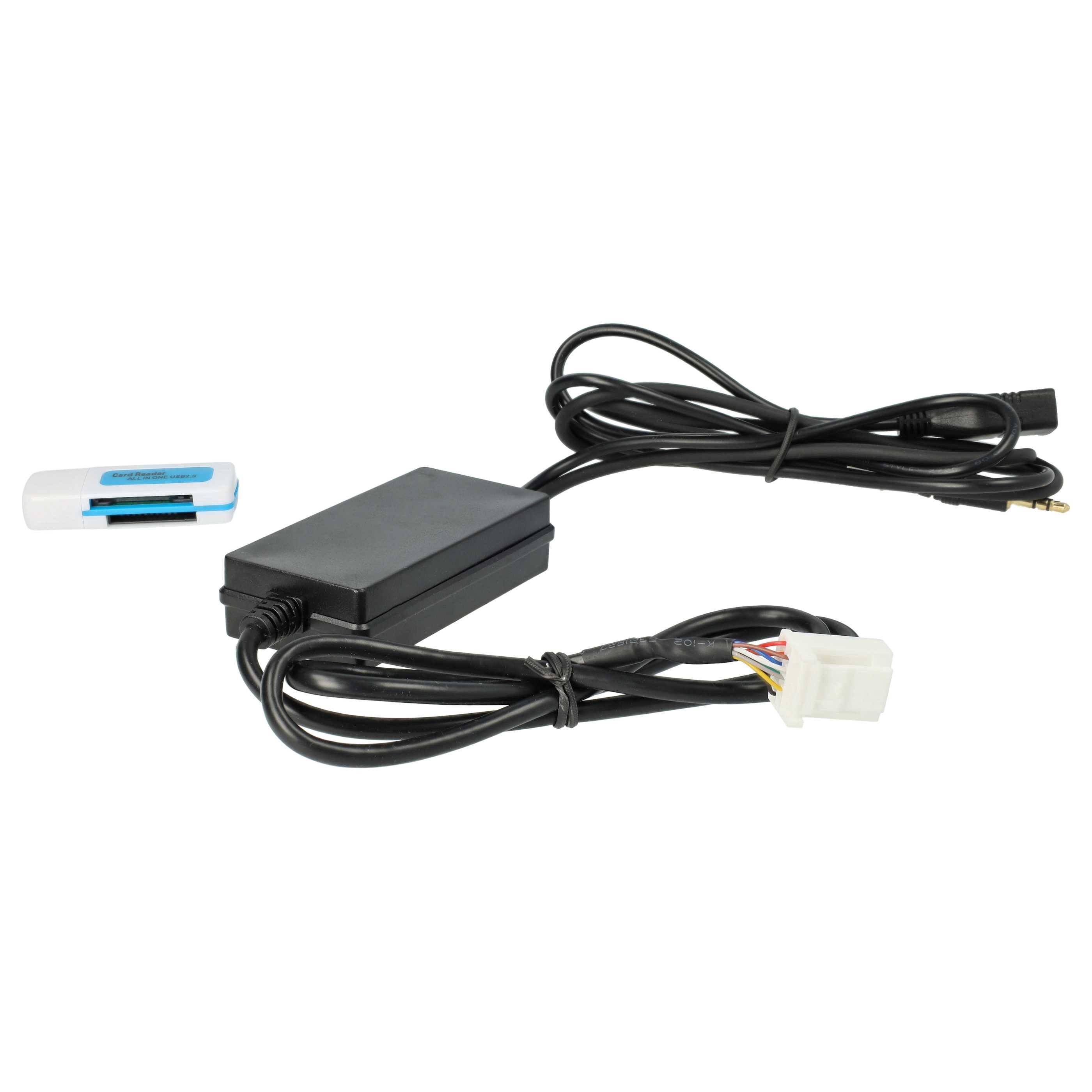 vhbw AUX USB Audio Adapter Kabel KFZ Radio (145 cm) kompatibel mit Toyota Venza 2009-2010, Yaris 2006-2010 Auto-1
