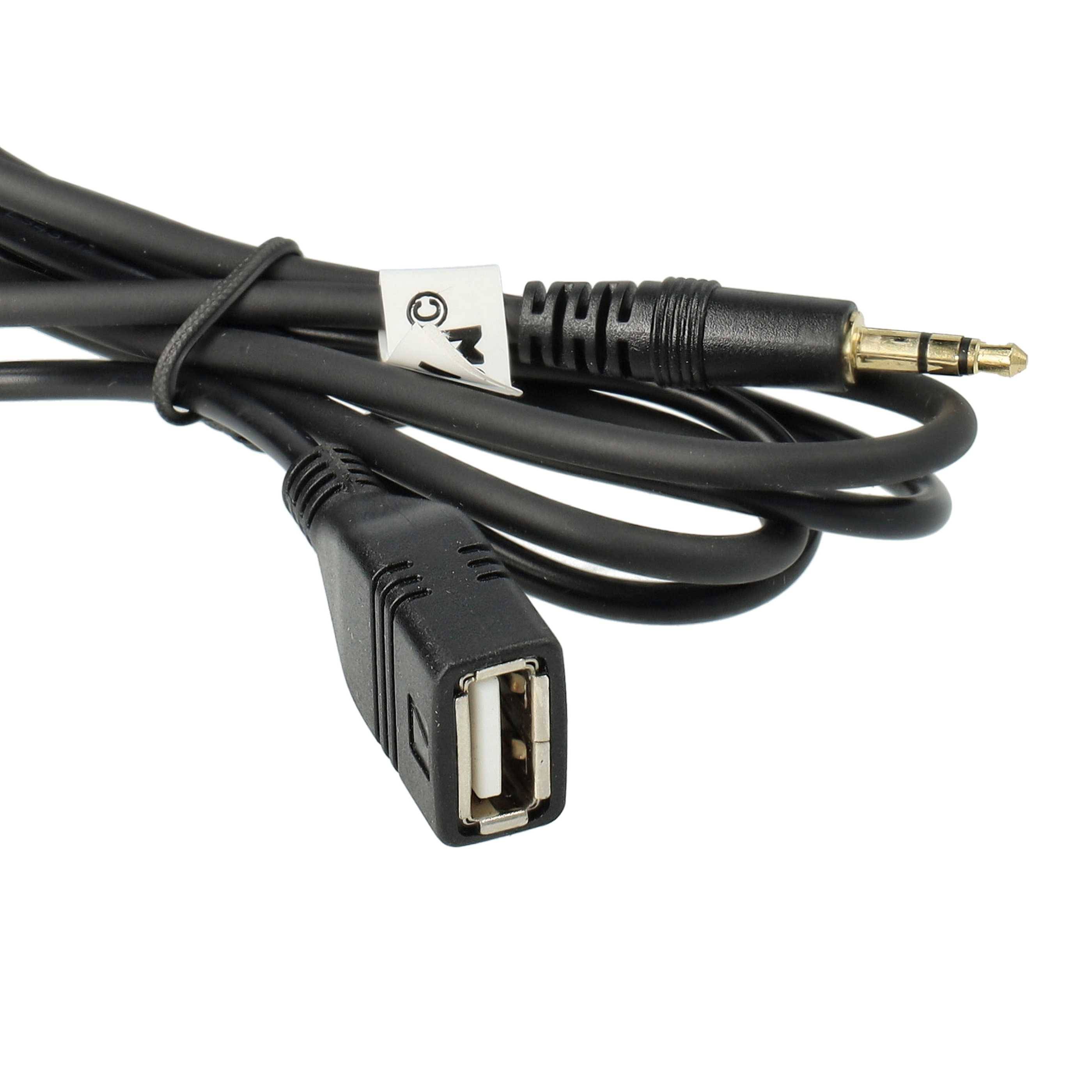 vhbw AUX USB Audio Adapter Kabel KFZ Radio (145 cm) kompatibel mit Toyota Venza 2009-2010, Yaris 2006-2010 Auto-4