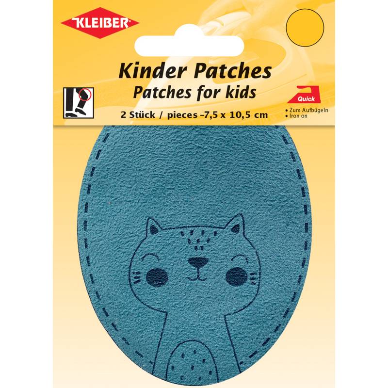 KLEIBER Applikation "Katze", blau, 2er Blister-0