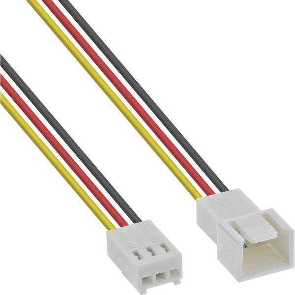 InLine® Lüfterkabel Verlängerung, 3pol Molex Stecker/Buchse, Tachosignal, 0,6m