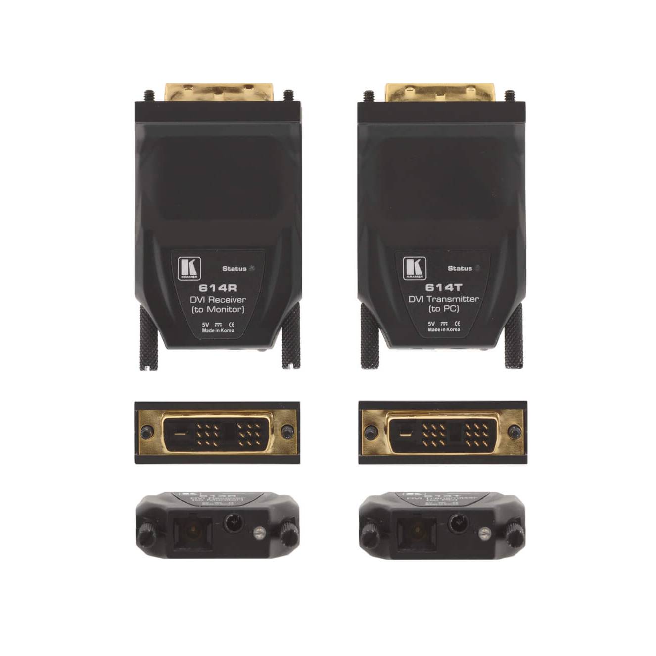 KRAMER 614R/T(SET)/EU - Optischer Übertrager und Empfänger mit Einzelfaser (4,95 GBit/s | DVI über steckbares LWL-Kabel)-0