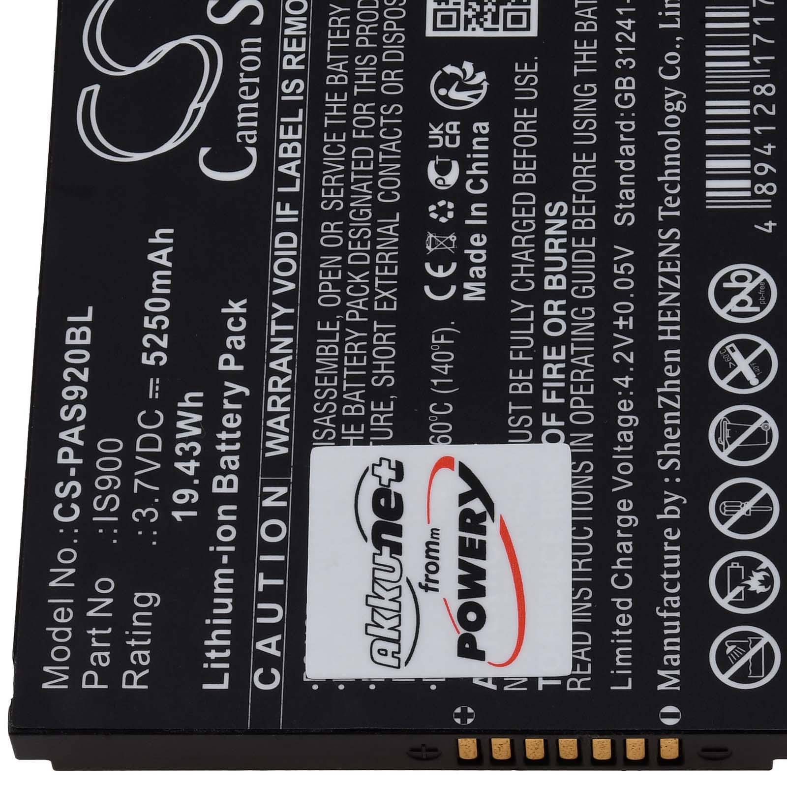 Akku kompatibel mit Pax Typ IS900, 3,7V, Li-Ion-2