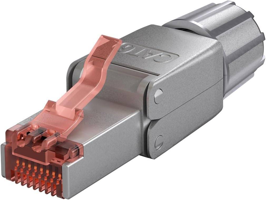 Goobay 65940 CAT 6 STP geschirmt Netzwerkstecker 250 MHz feldkonfektionierbarer RJ 45-Stecker werkzeuglose LSA Montage-0