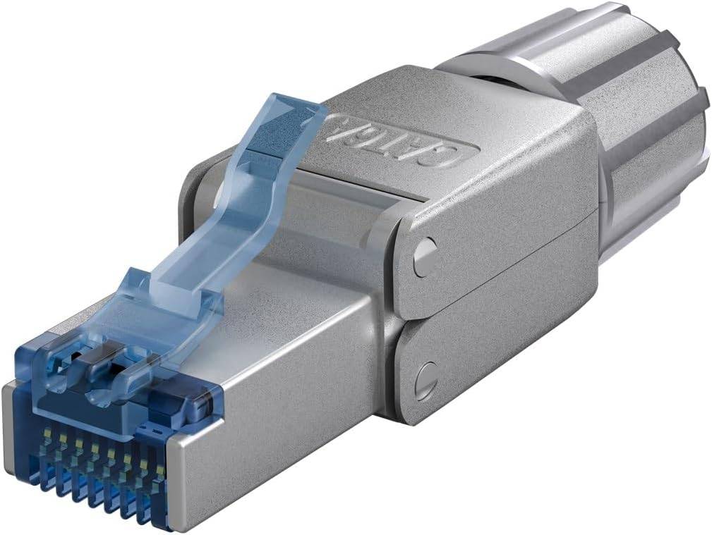 Goobay 65939 CAT 6A STP geschirmt Netzwerkstecker 500 MHz feldkonfektionierbarer RJ 45-Stecker werkzeuglose LSA Montage-0