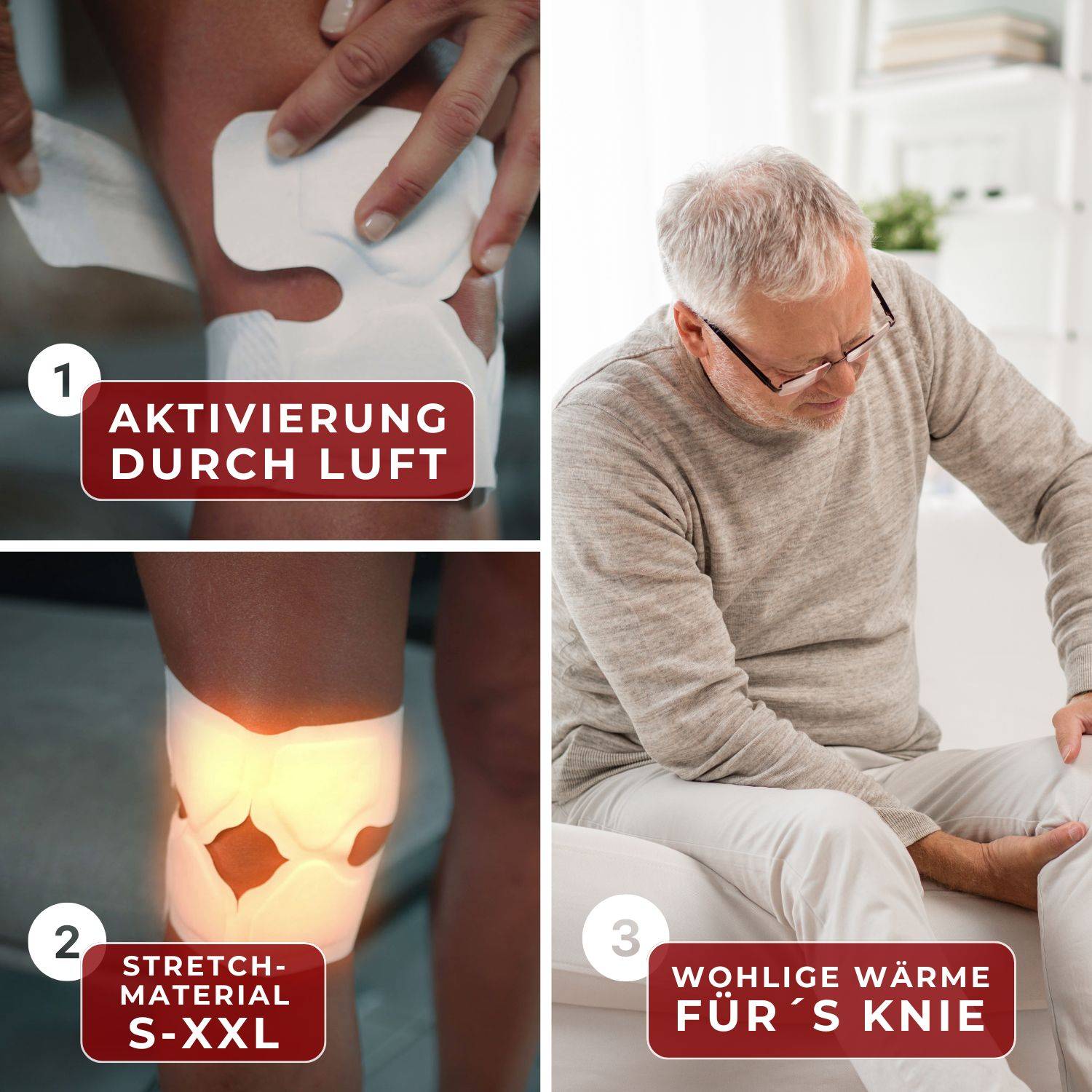 Thermopad 10x 4er-Pack für bis zu 8 Stunden Wärme am Knie I Stretchbänder + Klettverschluss-2