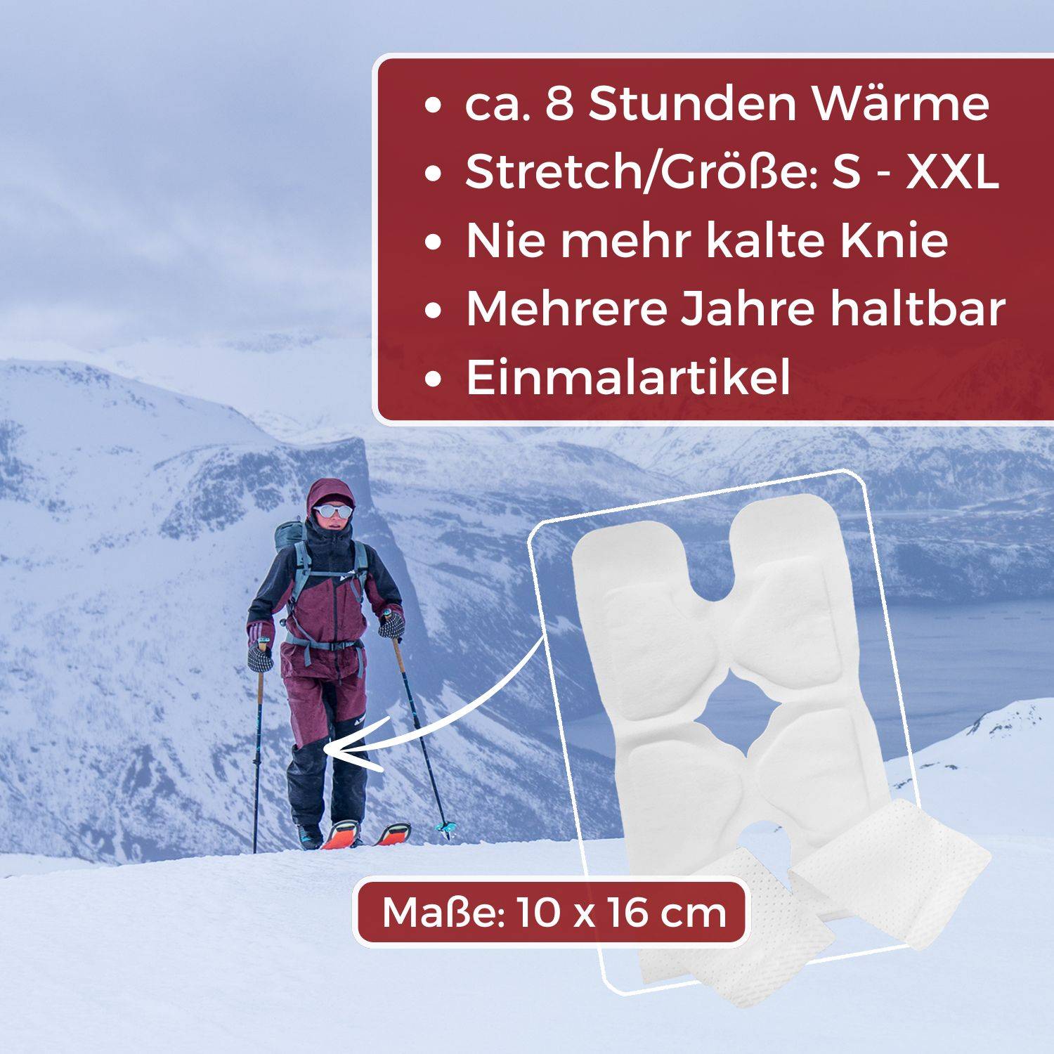 Thermopad 10x 4er-Pack für bis zu 8 Stunden Wärme am Knie I Stretchbänder + Klettverschluss-3