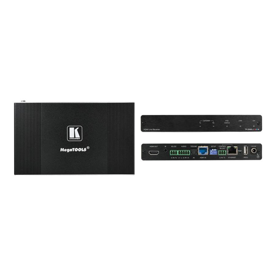 KRAMER TP-594RXR - 4K HDR HDMI Empfänger mit Ethernet (RS-232 | HDBaseT | IR | ARC | Stereo Audio Ein/Ausbettung)-0
