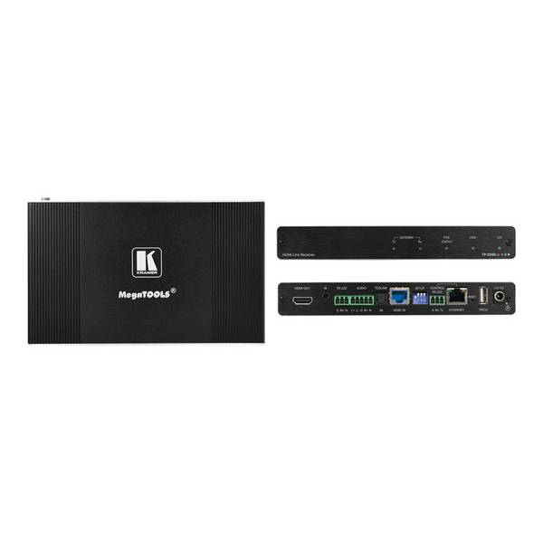 KRAMER TP-594RXR - 4K HDR HDMI Empfänger mit Ethernet (RS-232 | HDBaseT | IR | ARC | Stereo Audio Ein/Ausbettung)