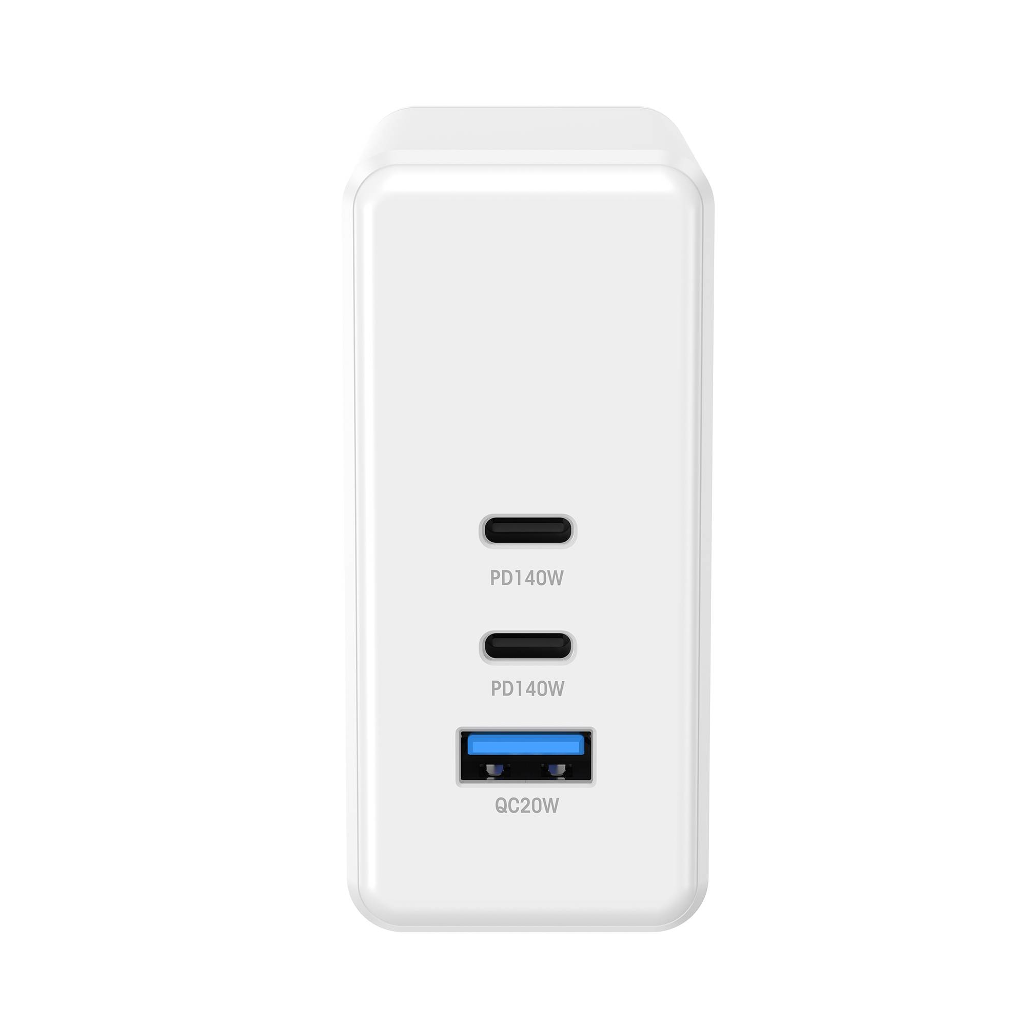 Ladegerät XLayer Powercharger 140W mit 2x USB Typ C & 1x USB Typ A weiß-1