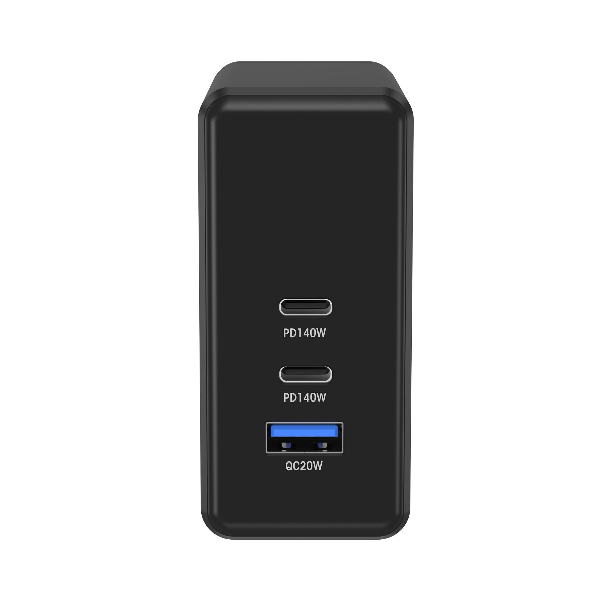 Ladegerät XLayer Powercharger 140W mit 2x USB Typ C & 1x USB Typ A schwarz-1