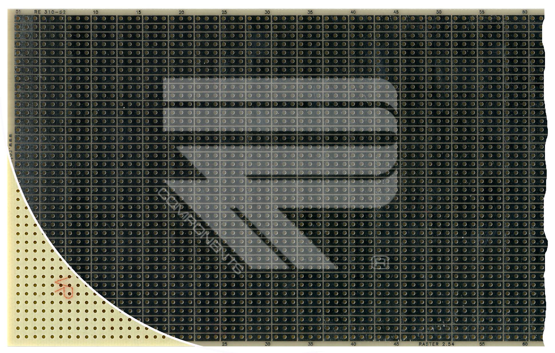 Roth Elektronik RE310-S2 Laborkarte CEM3 220 x 100 mm 1,5 mm einseitig RM 2,54 Ø 1 mm 35 µm-0