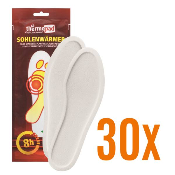 30x Sohlenwärmer Thermopad Größe XL (42-43), Paar, Wärme für bis zu 8 Stunden