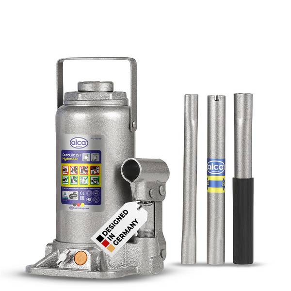 alca® Wagenheber hydraulisch 15 t 225-425 mm Hubhöhe inkl. Gummiauflage Doppelkolben Stempelheber mit