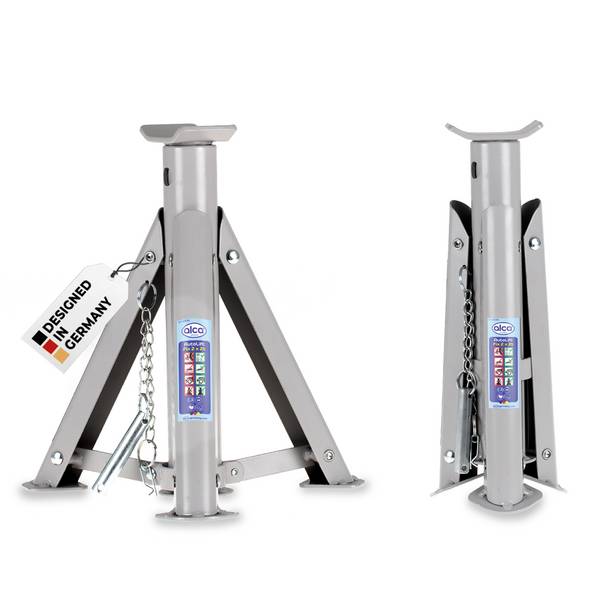 alca® Unterstellböcke 2 t 2er Set, 260-360 @[Unit] Stützbock klappbar, mit 1,6 kg Gewicht &