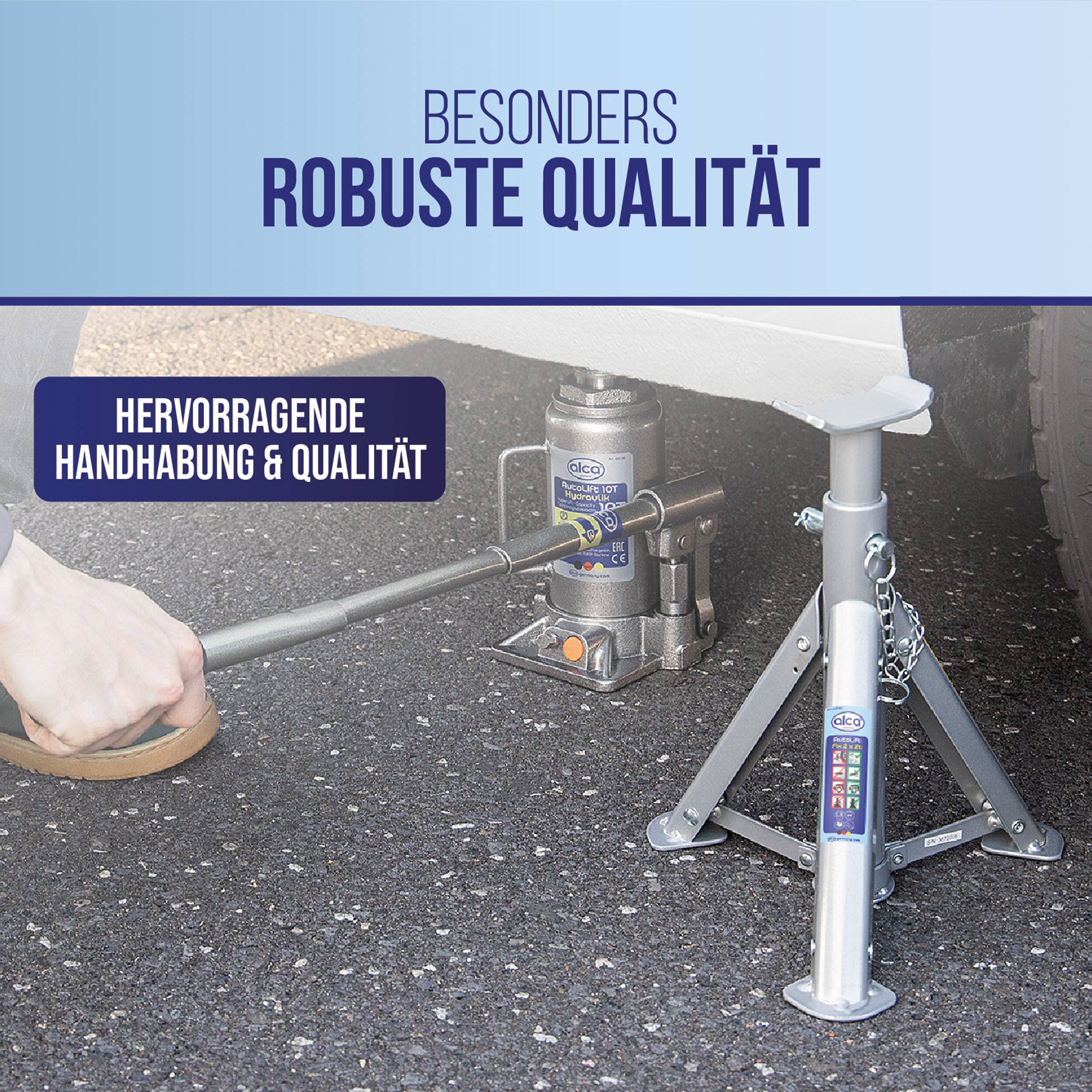 alca® Unterstellböcke 2 t 2er Set, 260-360 @[Unit] Stützbock klappbar, mit 1,6 kg Gewicht &-3