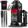 HEYNER® Stempelwagenheber-Set 5 t inkl. Gummiauflage & Tasche, 230-500 mm 2-stufiger, hydraulischer Unterstellheber im