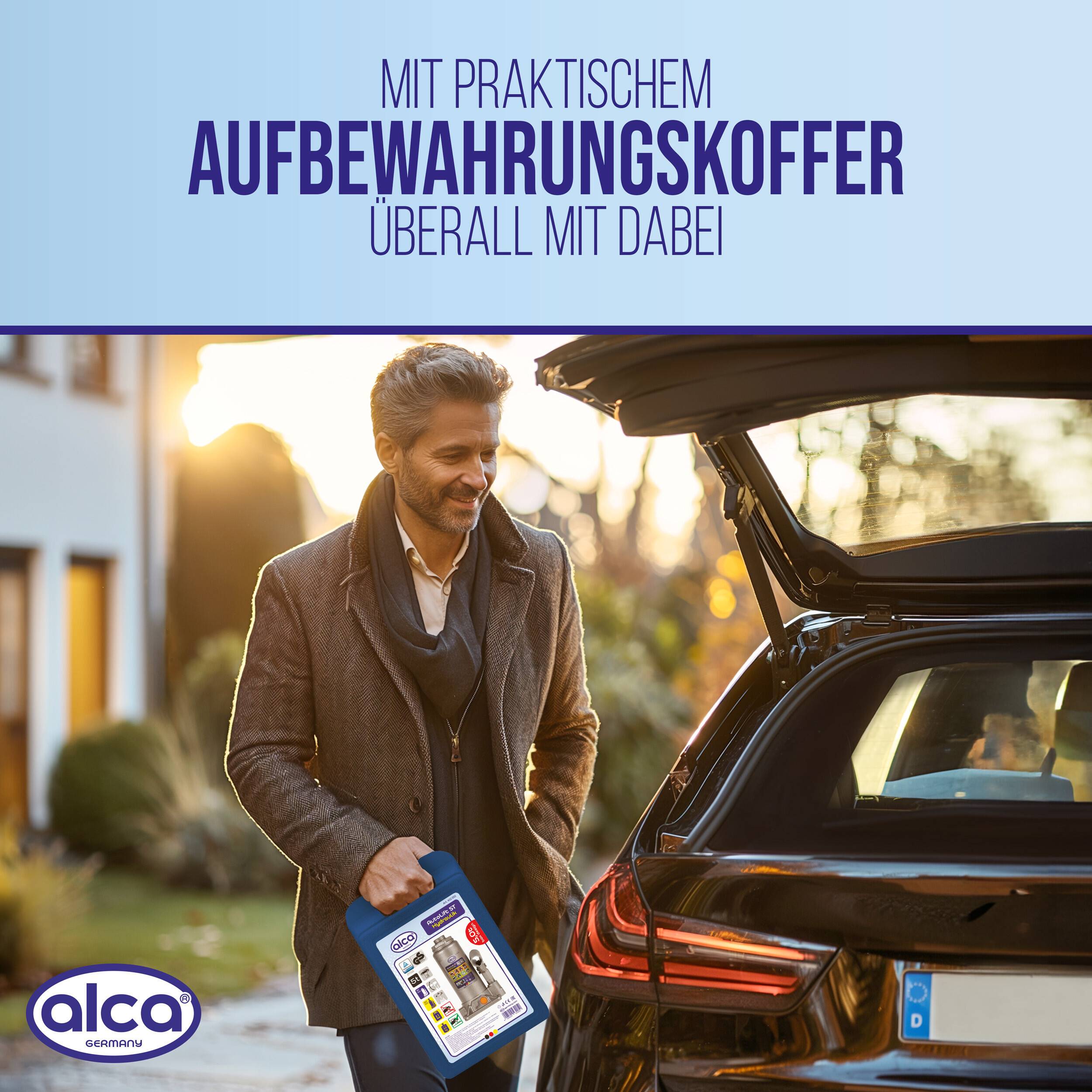 alca® Wagenheber hydraulisch 3 t 195-380 mm Hubhöhe, im Koffer Stempelheber aus Stahl, Unterstellheber mit-1