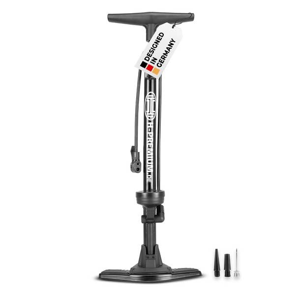 HEYNER® Standluftpumpe mit 11 bar, Fahrradpumpe mit Multi-Ventil-Anschluss