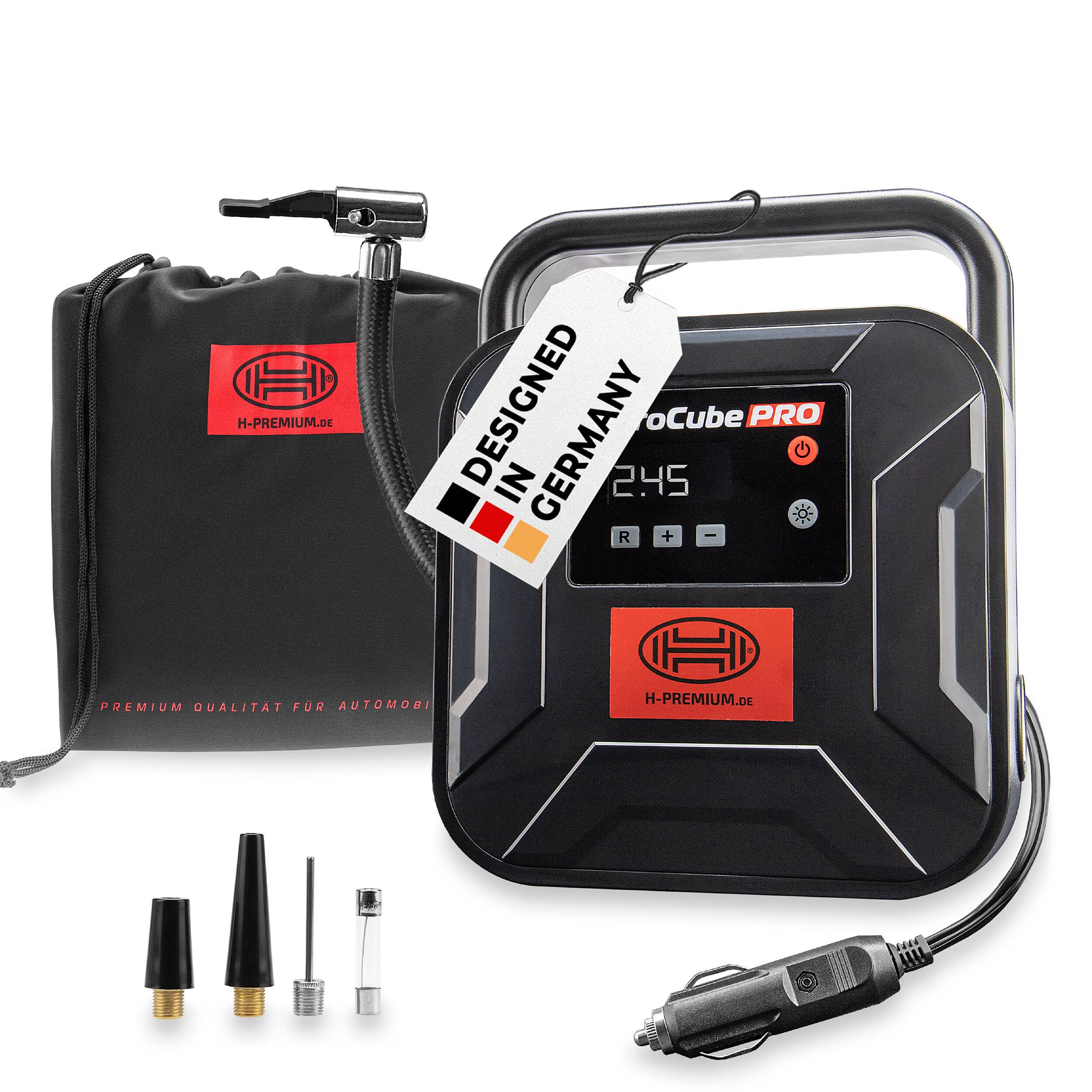 HEYNER® Kompressor mini I Tasche I 12V/120W Druckluft 10 bar/150PSI Digitales Manometer I LED Beleuchtung I elektrische-0