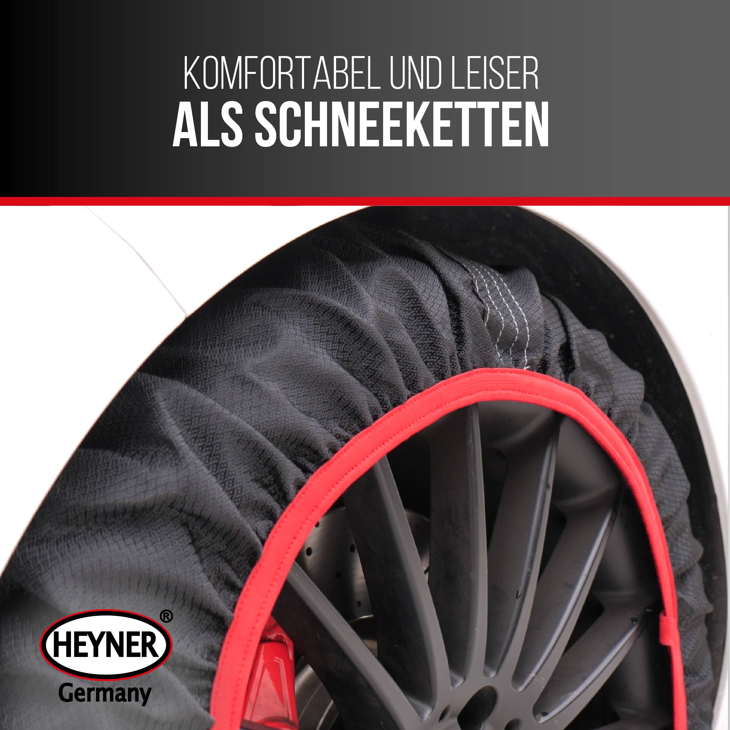 HEYNER® Schneeketten aus Stoff, 2er-Set für 13-18 " Räder, inkl. Handschuhe Textilschneeketten (Snowsocks) für-3