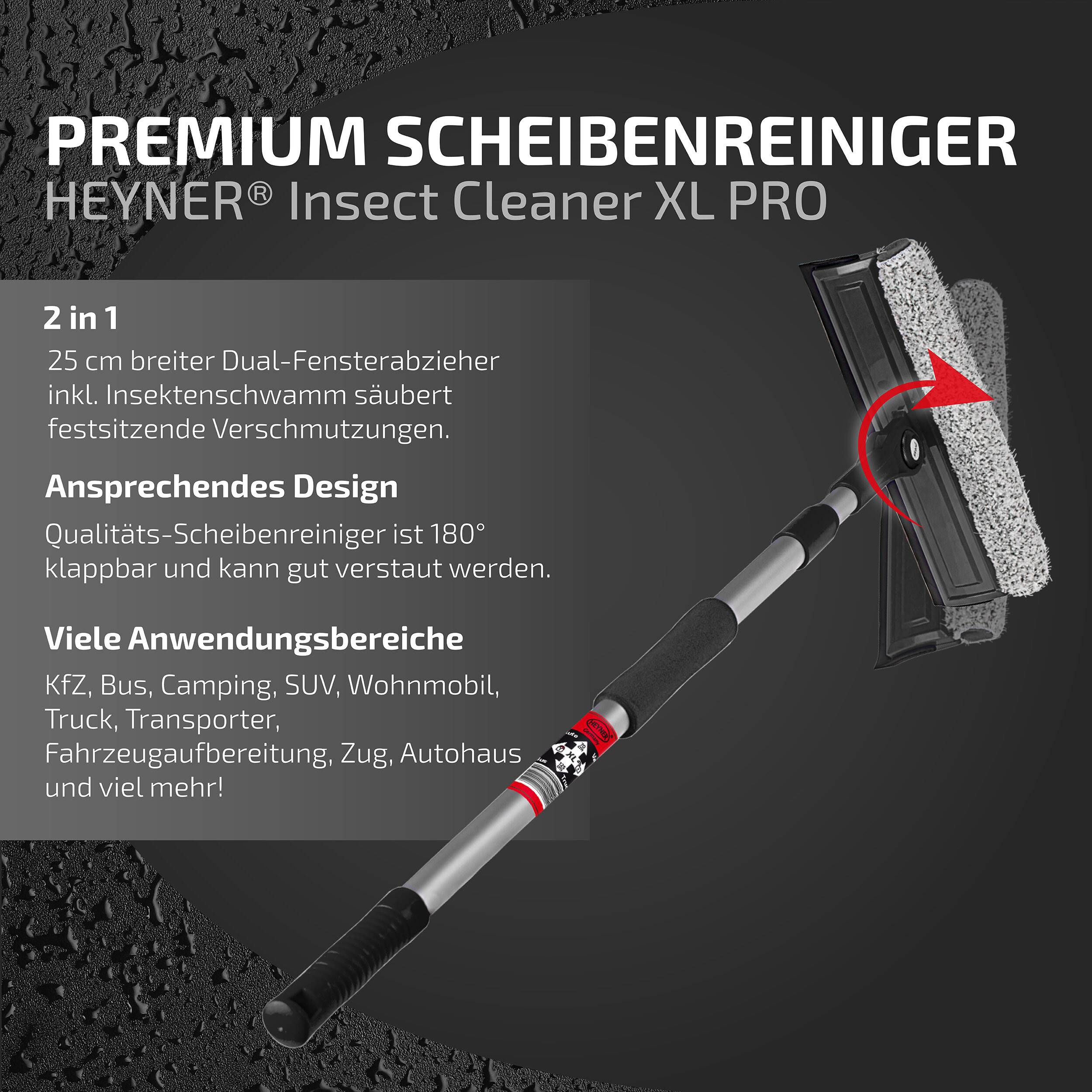 HEYNER® Scheibenreiniger mit Teleskopgriff 70-125cm, 70x25 cm Auto Fensterwischer klappbar, Mikrofaserbezug-1