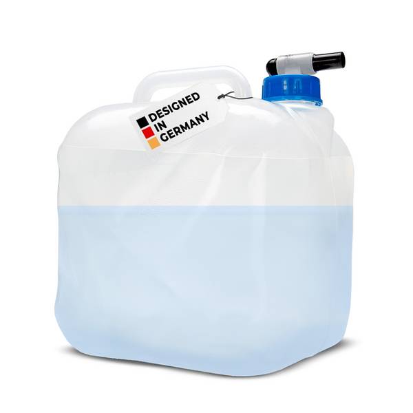 alca® Wasserkanister faltbar 5 l, Trinkwasserbehälter mit Ablasshahn BPA-frei