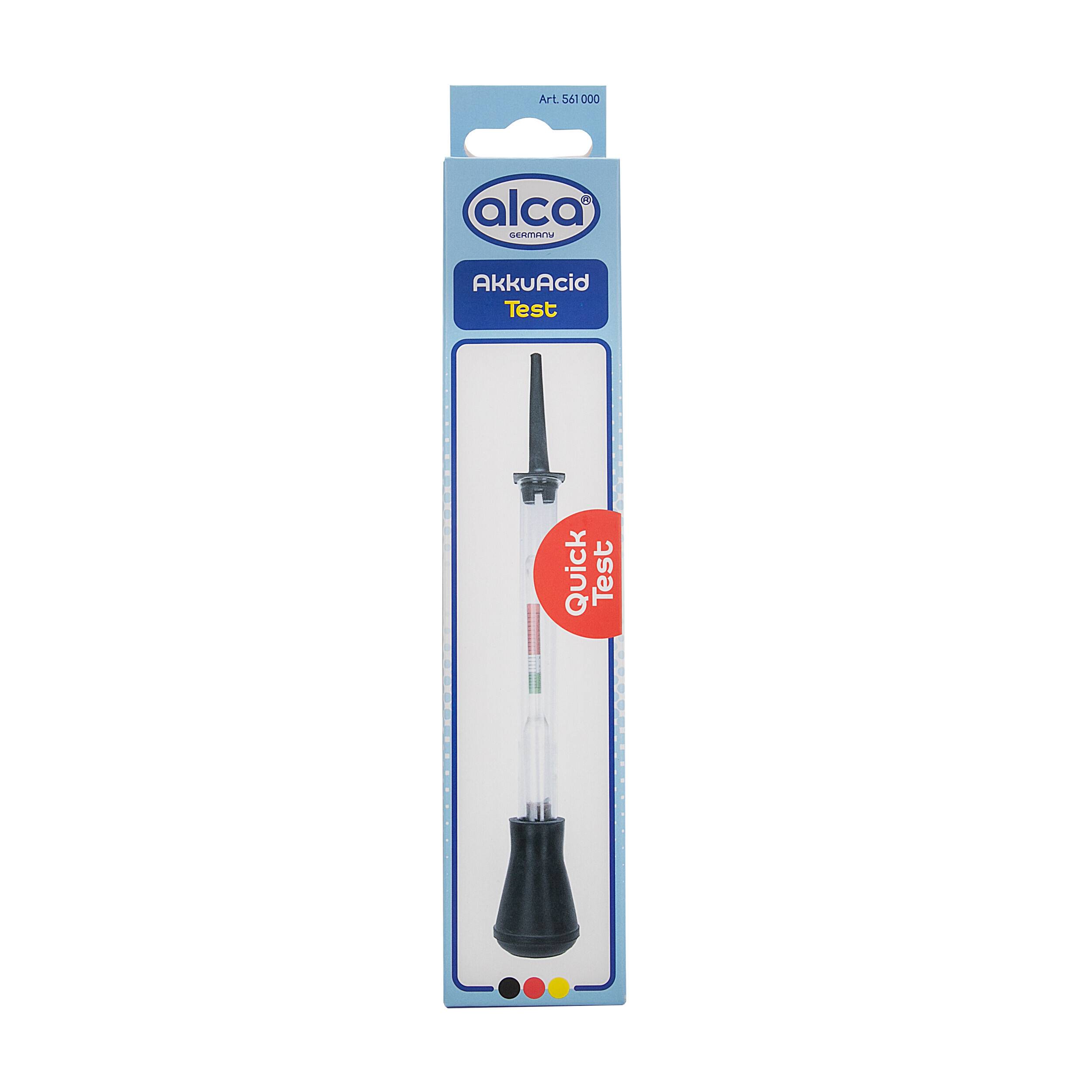 alca® Batteriesäure-Prüfer Glaszylinder 17 cm Ladezustand-Test Misst Dichte der Flüssigkeit, Skala zeigt-0
