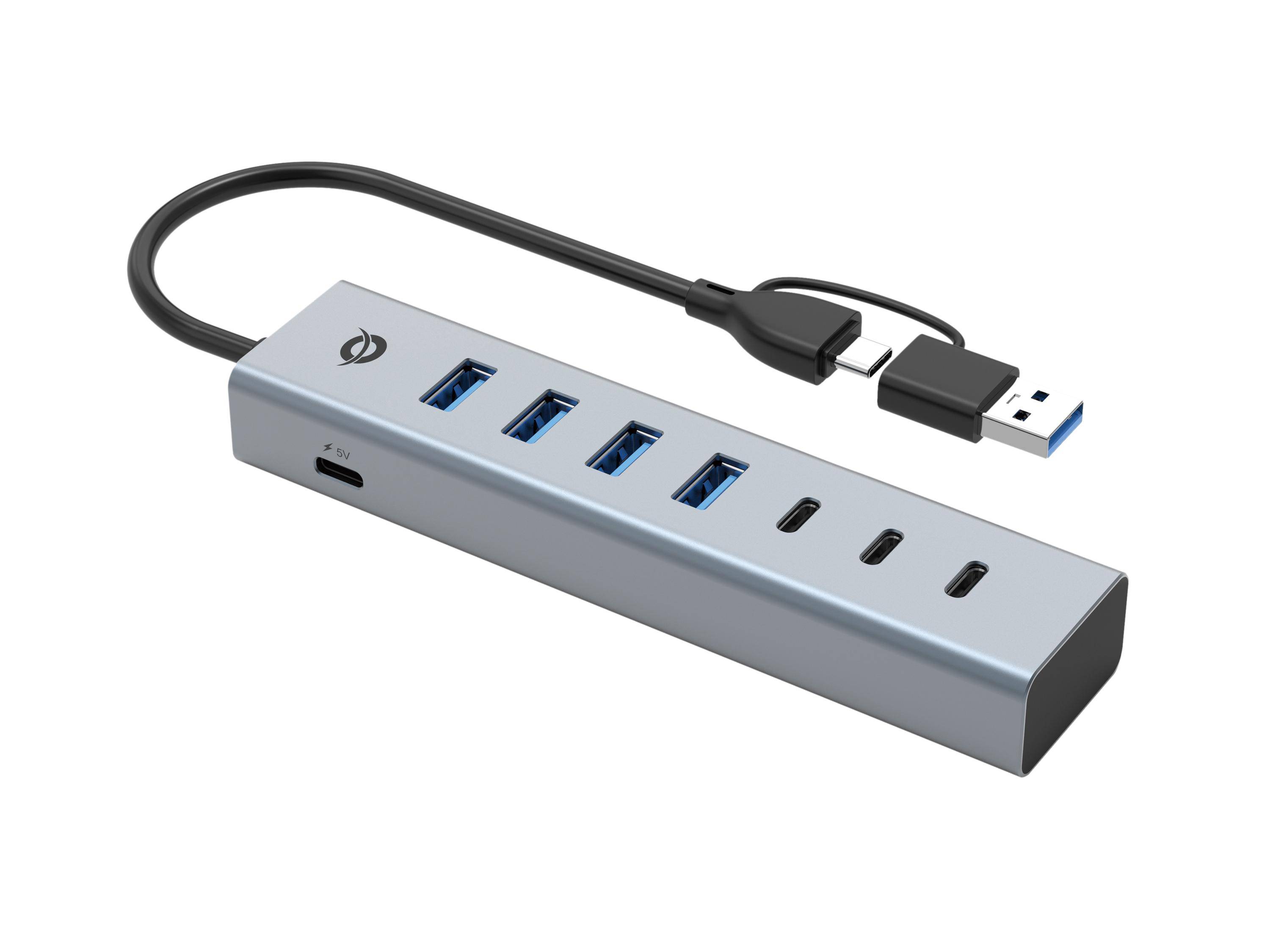 Conceptronic HUBBIES20G 7-Port USB 3.0 Hub, 5Gbps, USB-C x 3, USB-A x 4, USB 3.2 Gen 1 (3.1 Gen 1)-1