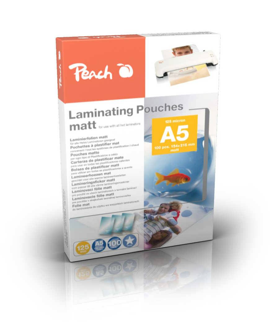 Peach Laminierfolie A5 | 125 mic | 100 St. | matt | beschreibbar | Premiumqualität für beste-1