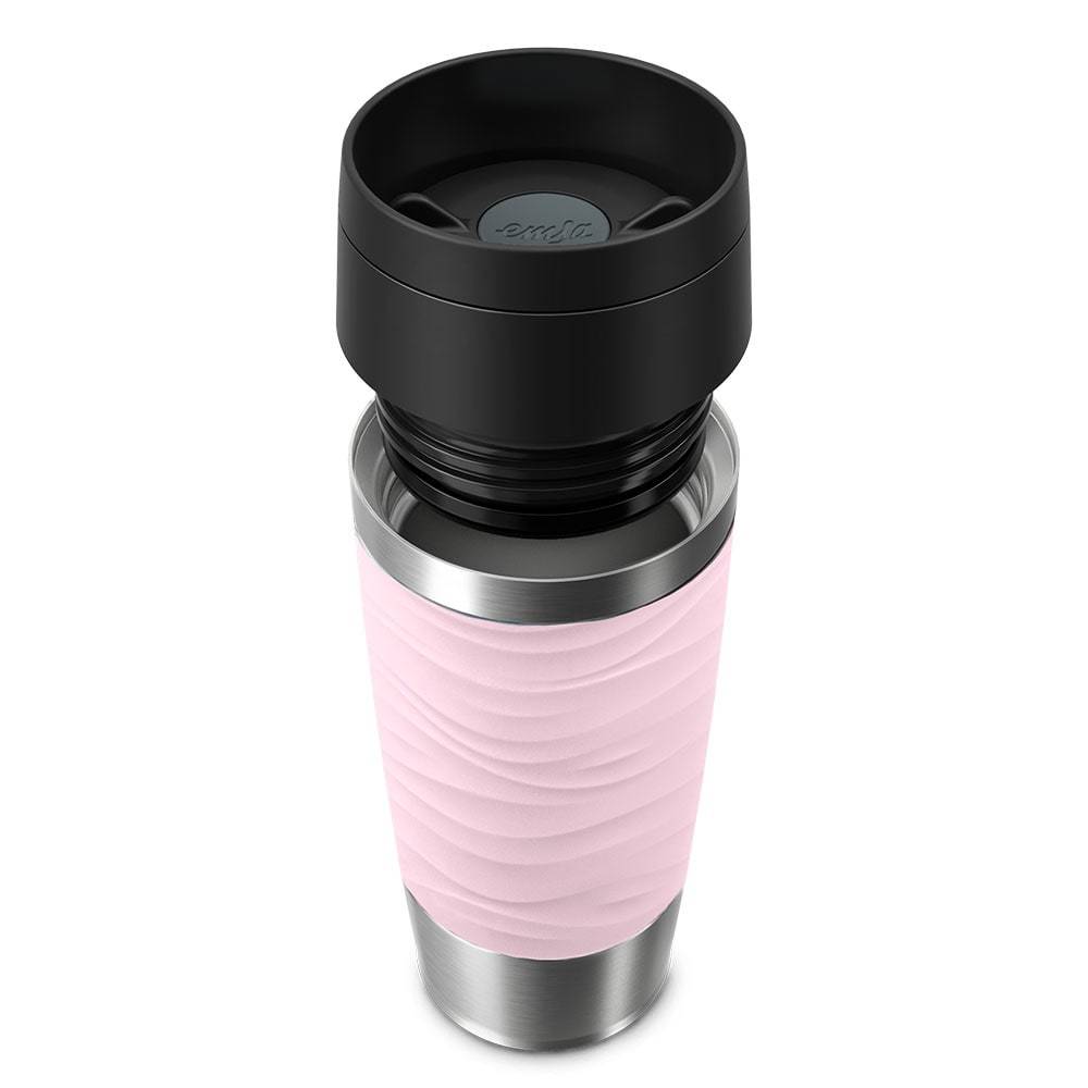EMSA Travel Mug Waves, Pink, Edelstahl, Silikon, Edelstahl, Polypropylen (PP), 36 ml, 8,3 cm, 200 mm-2
