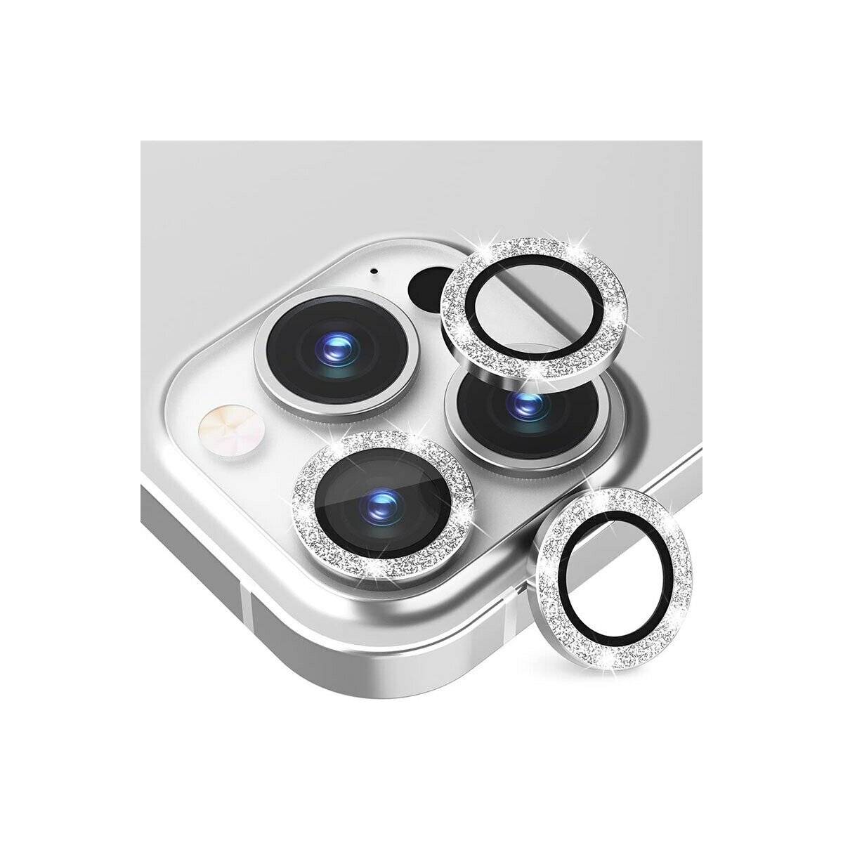 Lens Shield Glas Kameraglas kompatibel mit iPhone 16 Pro Max Grau Diamond-2