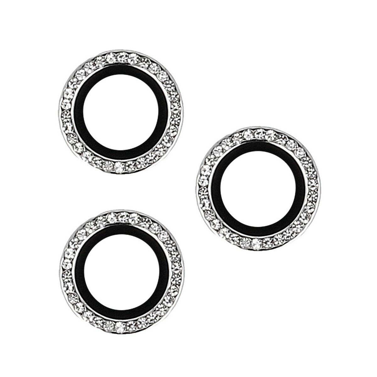 Lens Shield Glas Kameraglas kompatibel mit iPhone 16 Pro Silber Diamond-0