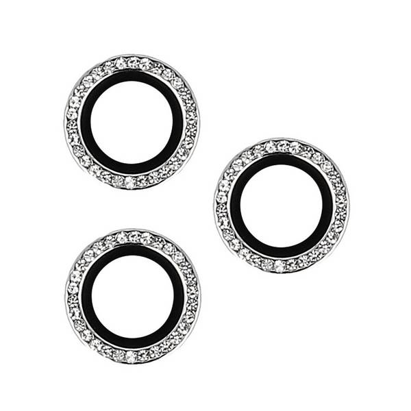 Lens Shield Glas Kameraglas kompatibel mit iPhone 16 Pro Silber Diamond