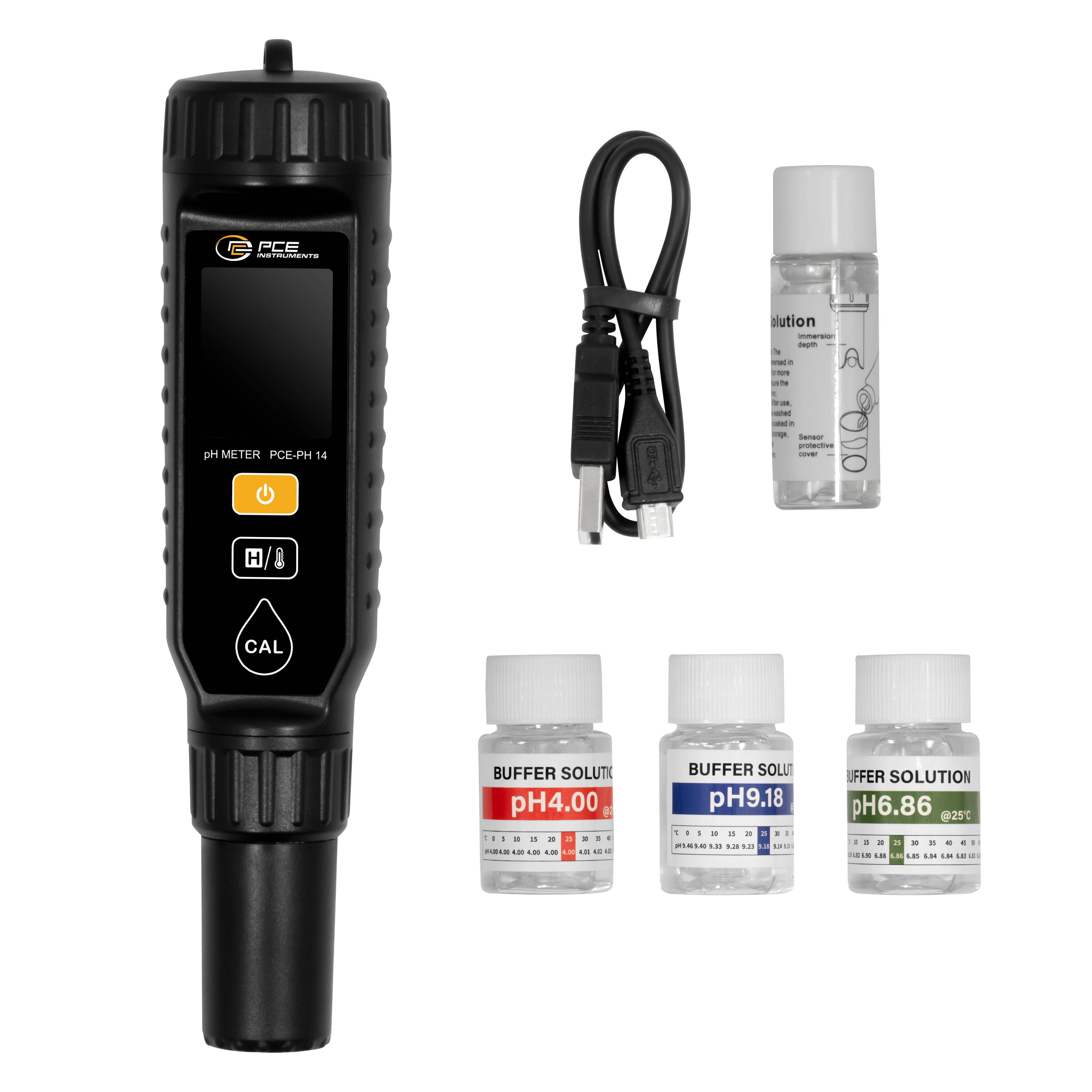 PCE Instruments pH-Tester PCE-PH 14 für wässrige nicht korrosive Medien |bis 14 pH |Kalibrierung automatisch |°C |°F-5