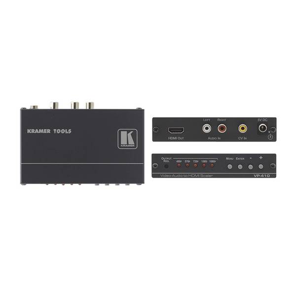 KRAMER VP-410 - HDMI-Scaler für Composite-Video & Stereo-Audio (Stabilisier-Verstärker | HDTV-kompatibel)