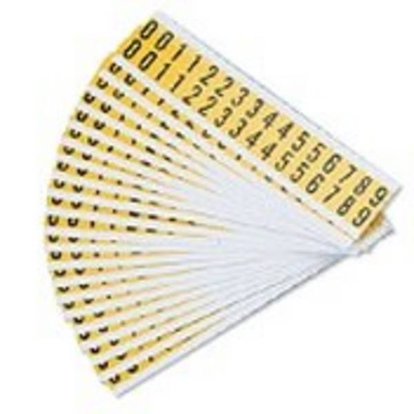 Zahlen oder Buchstaben auf Karte - Nummern-Set • Schwarz auf Gelb • 22 X 57 mm