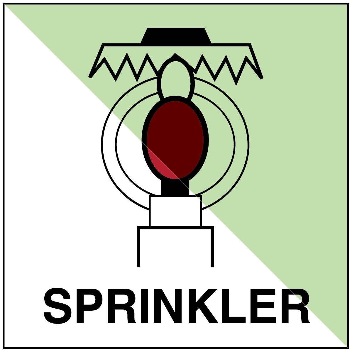 Brady; IMO PIC IMO145; B-7570; Sprinkler - IMO; Langnachleuchtender Polypropylen, Klasse B ; Schwarz & Rot auf-2