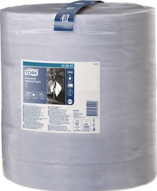 Putztuch TORK 128407 L.ca.340 mxB.ca.369mm blau 3-lagig 1000 Blatt/Rolle TORK