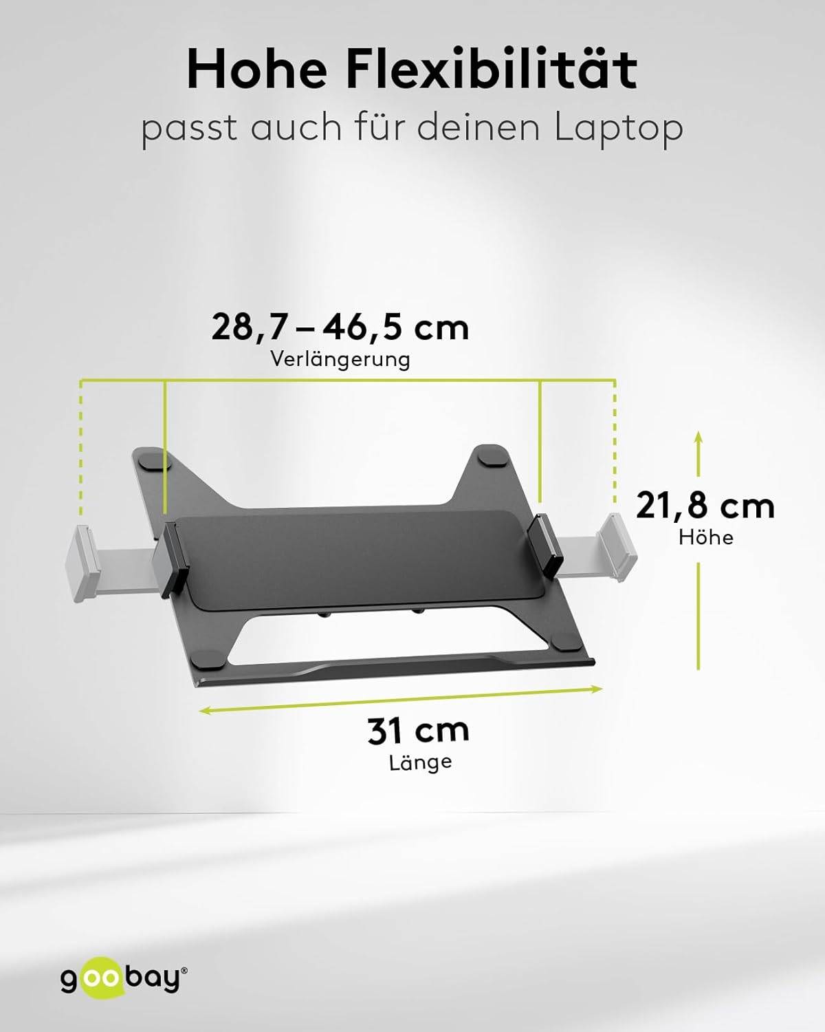 Goobay 74417 Monitorhalterung mit Laptop-Arm (5 kg) zur Tischmontage 43 cm (17") - 81 cm (32") schwenkbar neigbar 8 kg-5