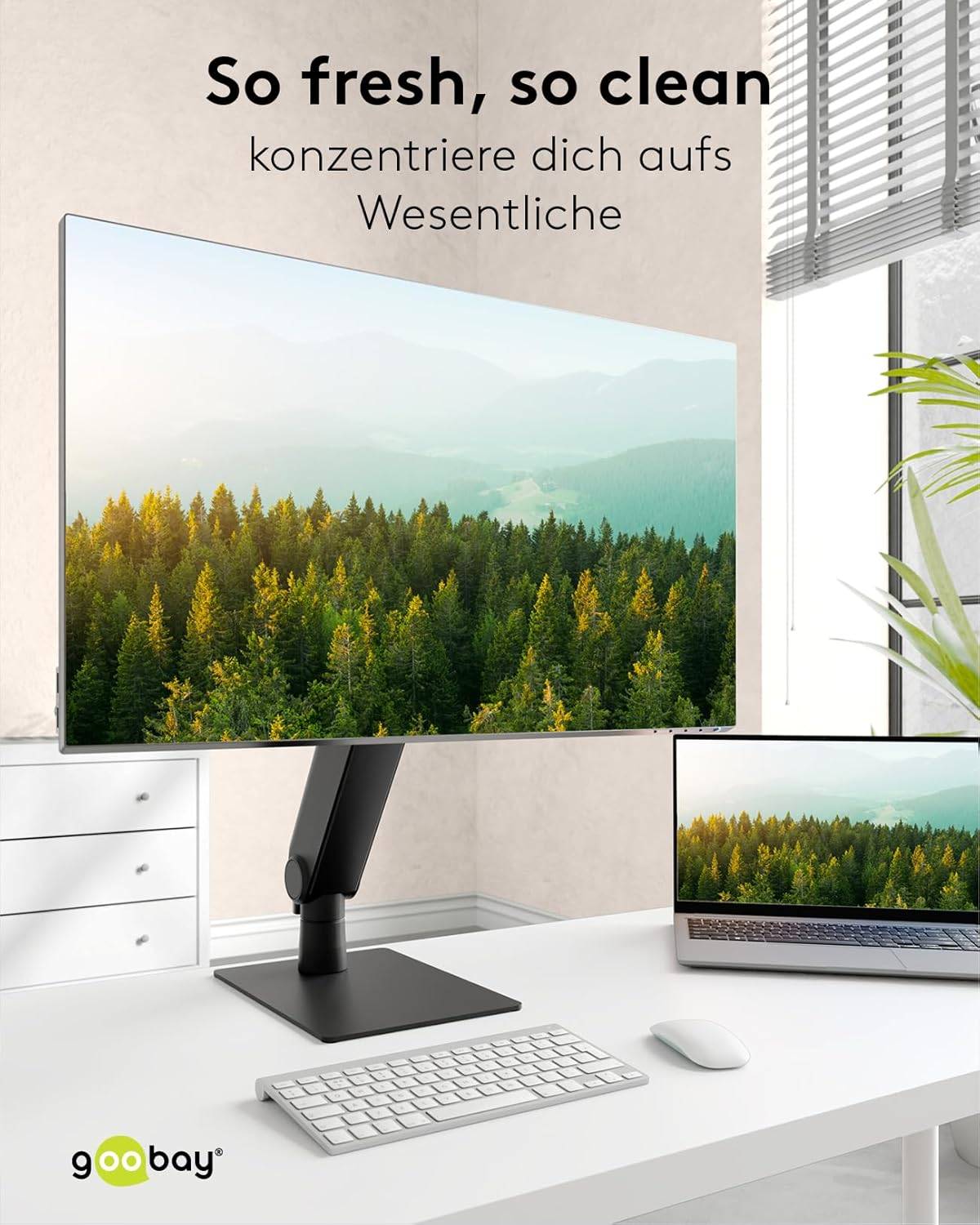 Goobay 70821 Monitorhalterung freistehend Gasdruckfeder 43 cm (17") - 81 cm (32") VESA schwenkbar neigbar 8 kg-5