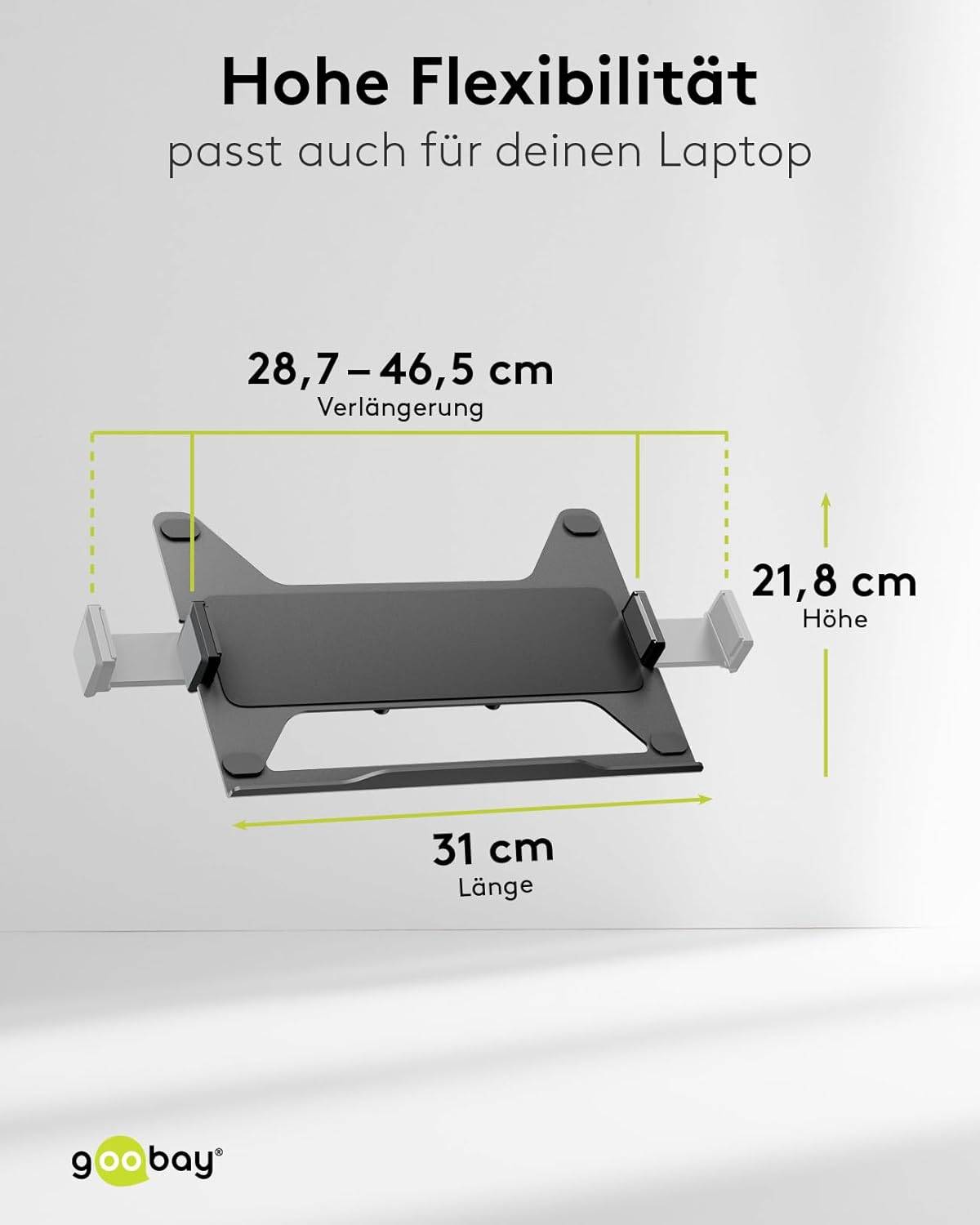 Goobay 70818 Laptophalterung für Montage am Monitor-Arm 29 cm (11,6") - 44 cm (17,3") VESA 9 kg-3