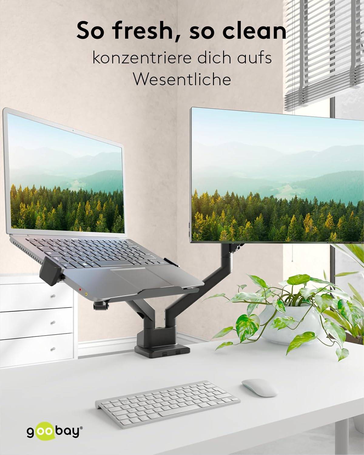Goobay 70818 Laptophalterung für Montage am Monitor-Arm 29 cm (11,6") - 44 cm (17,3") VESA 9 kg-4
