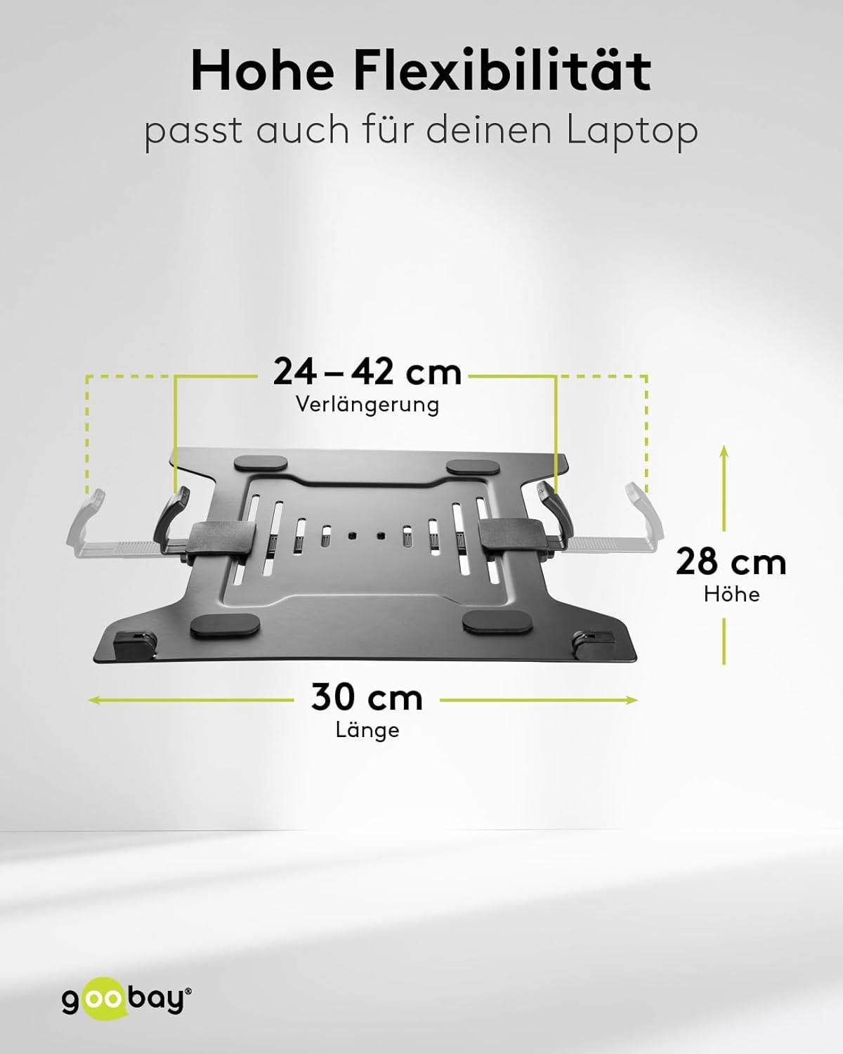 Goobay 70815 Monitorhalterung mit Laptop-Arm (4,5 kg) zur Tischmontage 33 cm (13") - 81 cm (32") schwenkbar neigbar 8 kg-3