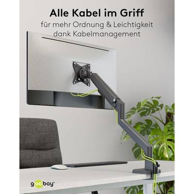 Goobay 70813 Monitorhalterung Gasdruckfeder 43 cm (17") - 81 cm (32") Tischmontage Monitorarm schwenkbar neigbar 9 kg-5