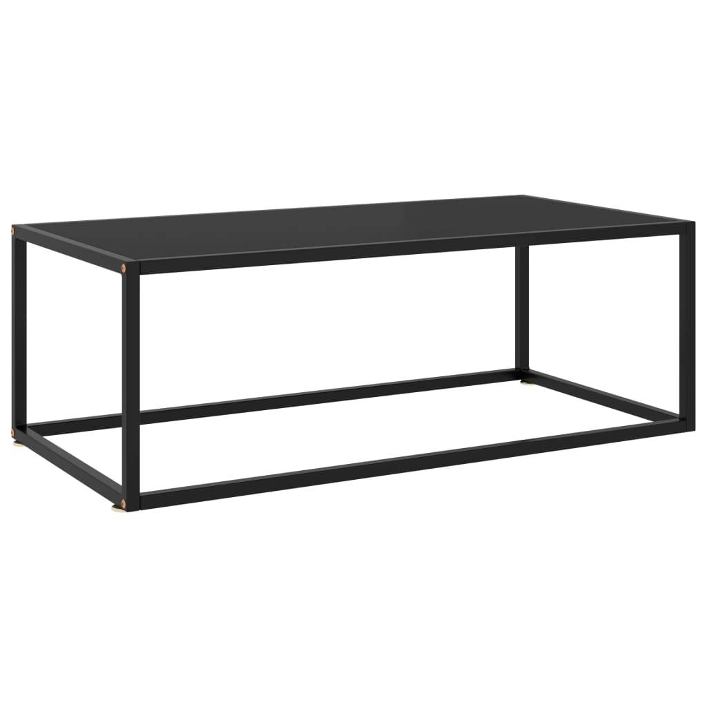 vidaXL Couchtisch Schwarz mit Schwarzem Glas 100x50x35 cm-0