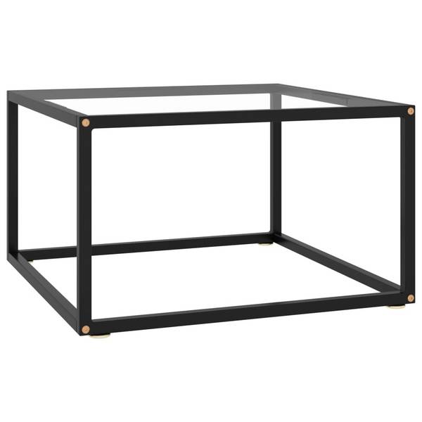 Beistelltisch Schwarz mit Hartglas 60x60x35 cm