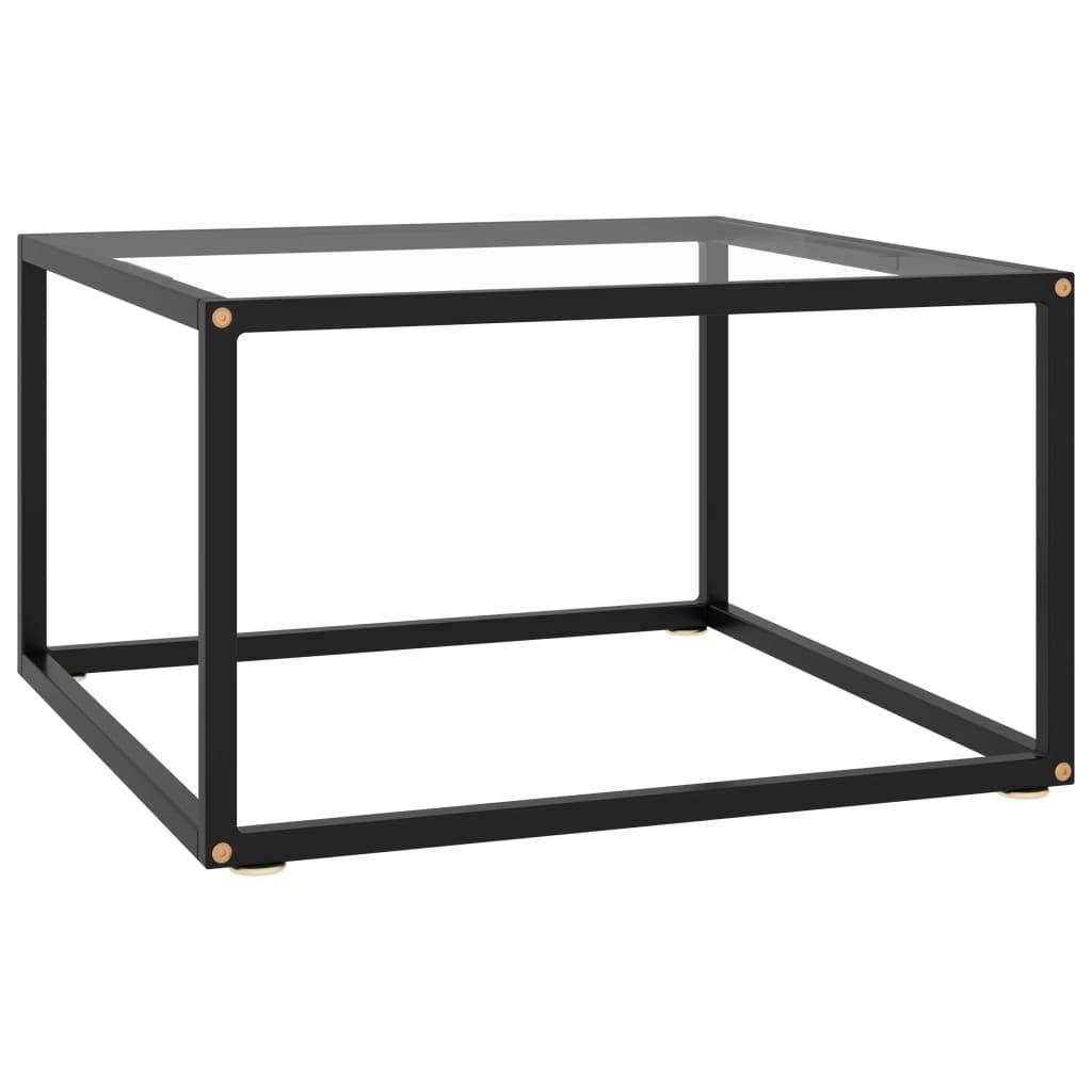 Beistelltisch Schwarz mit Hartglas 60x60x35 cm-0