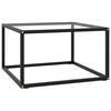 Beistelltisch Schwarz mit Hartglas 60x60x35 cm
