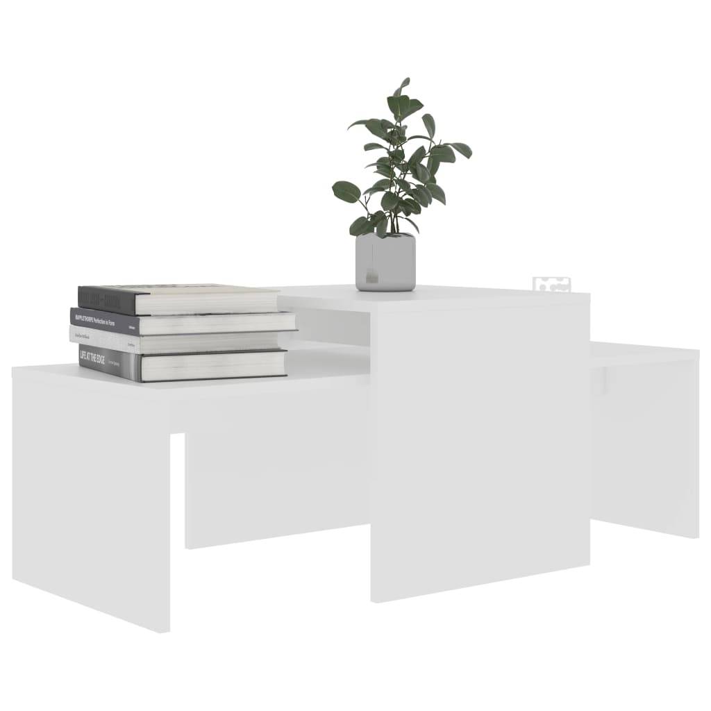 vidaXL Couchtisch-Set Weiß 100x48x40 cm Holzwerkstoff-3
